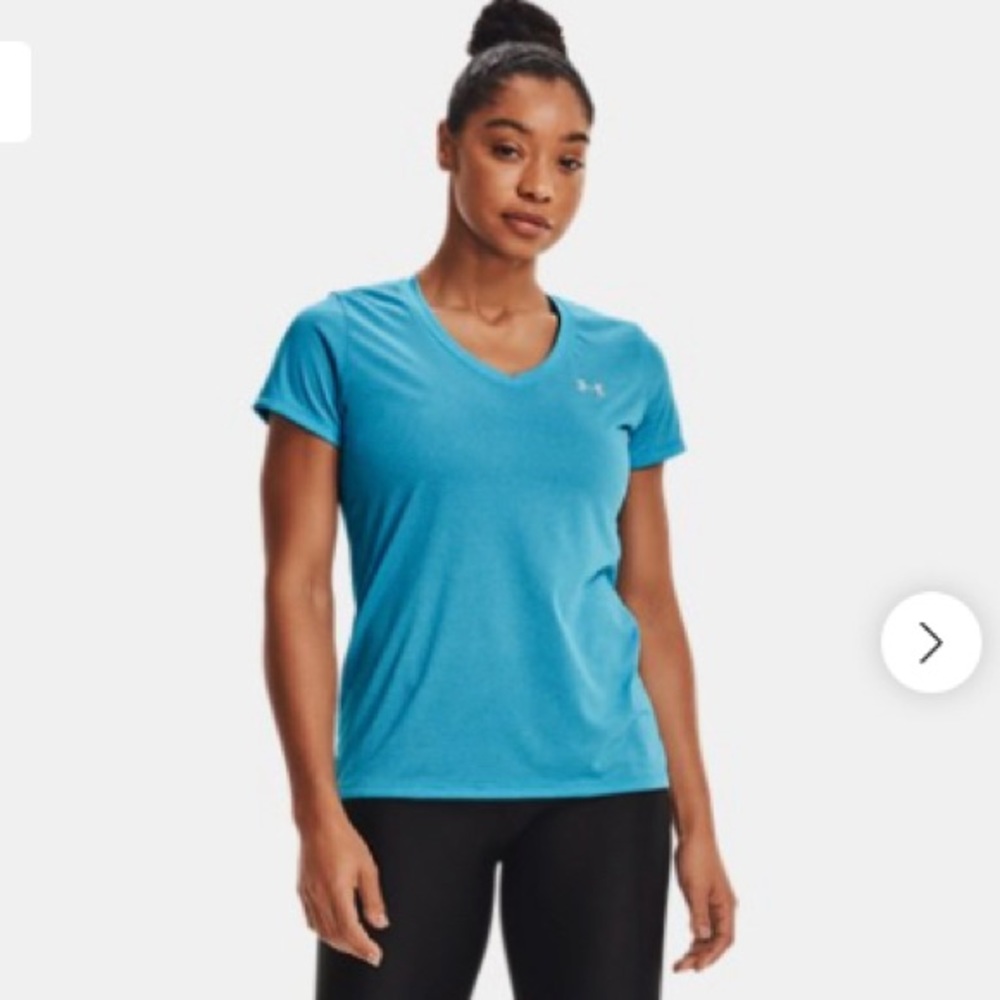 Under Armour Blue Fitted HeatGear VNeck Top